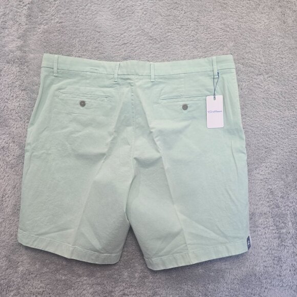 Caribbean Roundtree & York Men's Cotton Stretch Chino Shorts Mint Green Sizes - Picture 4 of 6
